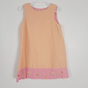 Potato Tomato Linen Blend Little Girl‎ Botique Shift Dress